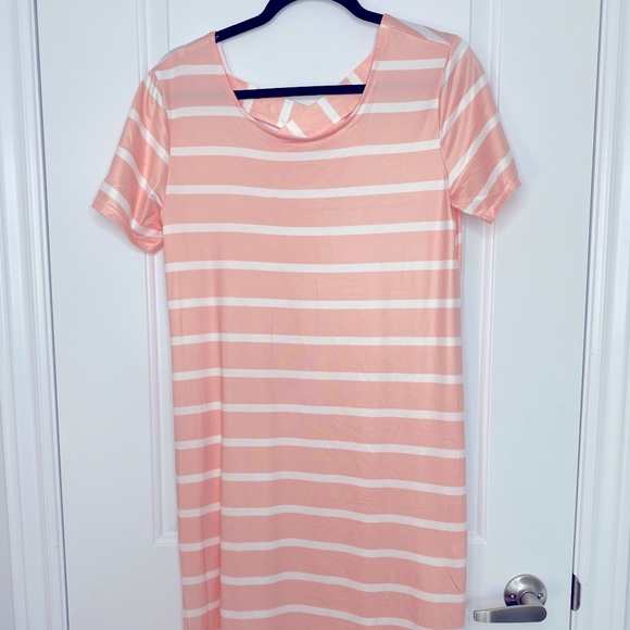 Pink & White Stripe Dress - Picture 3 of 7